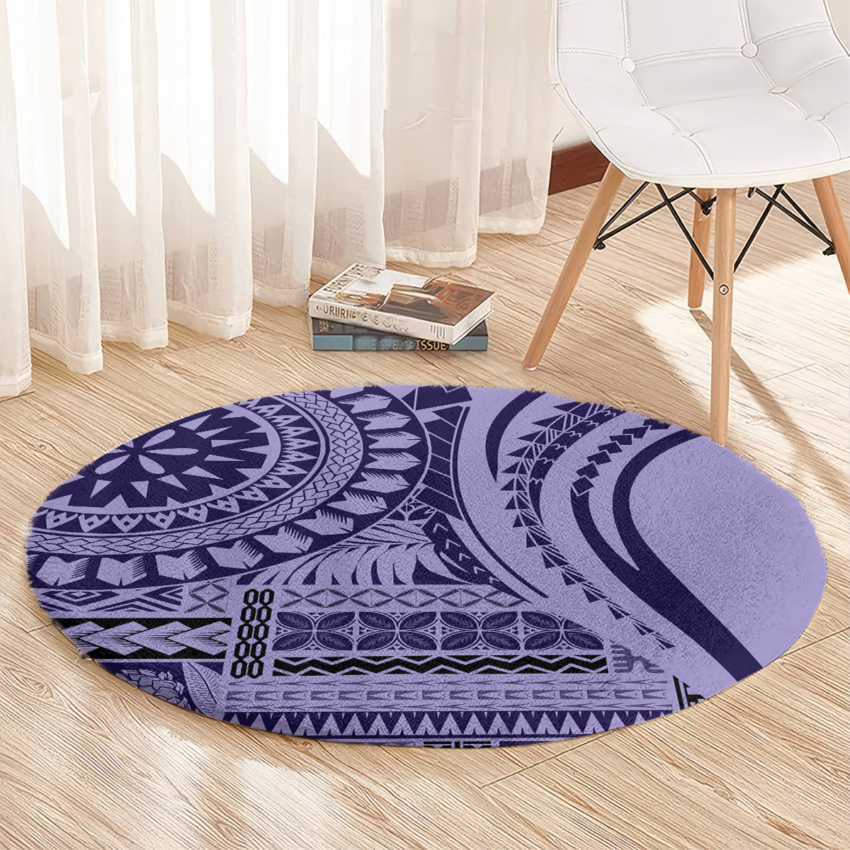 Samoa Siapo Arty Round Carpet Purple Style LT9 - Polynesian Pride