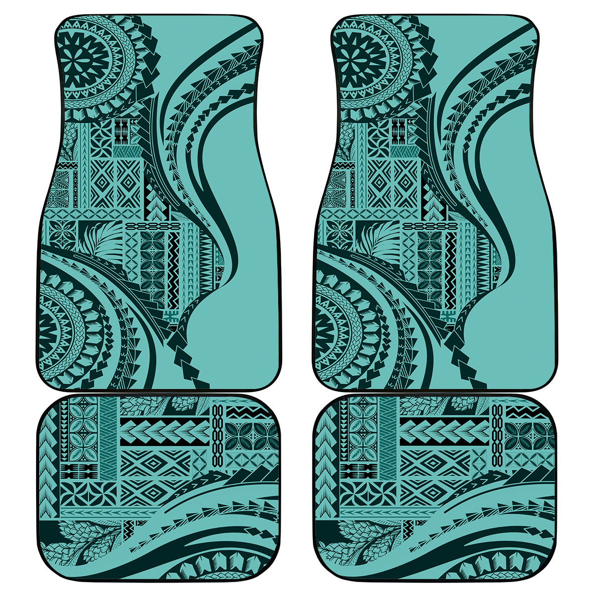 Samoa Siapo Arty Car Mats Turquoise Style LT9 Turquoise - Polynesian Pride