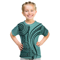Samoa Siapo Arty Kid T Shirt Turquoise Style LT9 Turquoise - Polynesian Pride