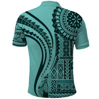 Samoa Siapo Arty Polo Shirt Turquoise Style LT9 - Polynesian Pride