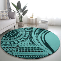 Samoa Siapo Arty Round Carpet Turquoise Style LT9 - Polynesian Pride