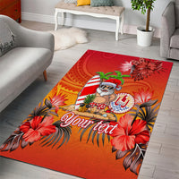 Personalised Wishes in Tahitian Christmas Area Rug French Polynesia Santa Beach LT9 - Polynesian Pride