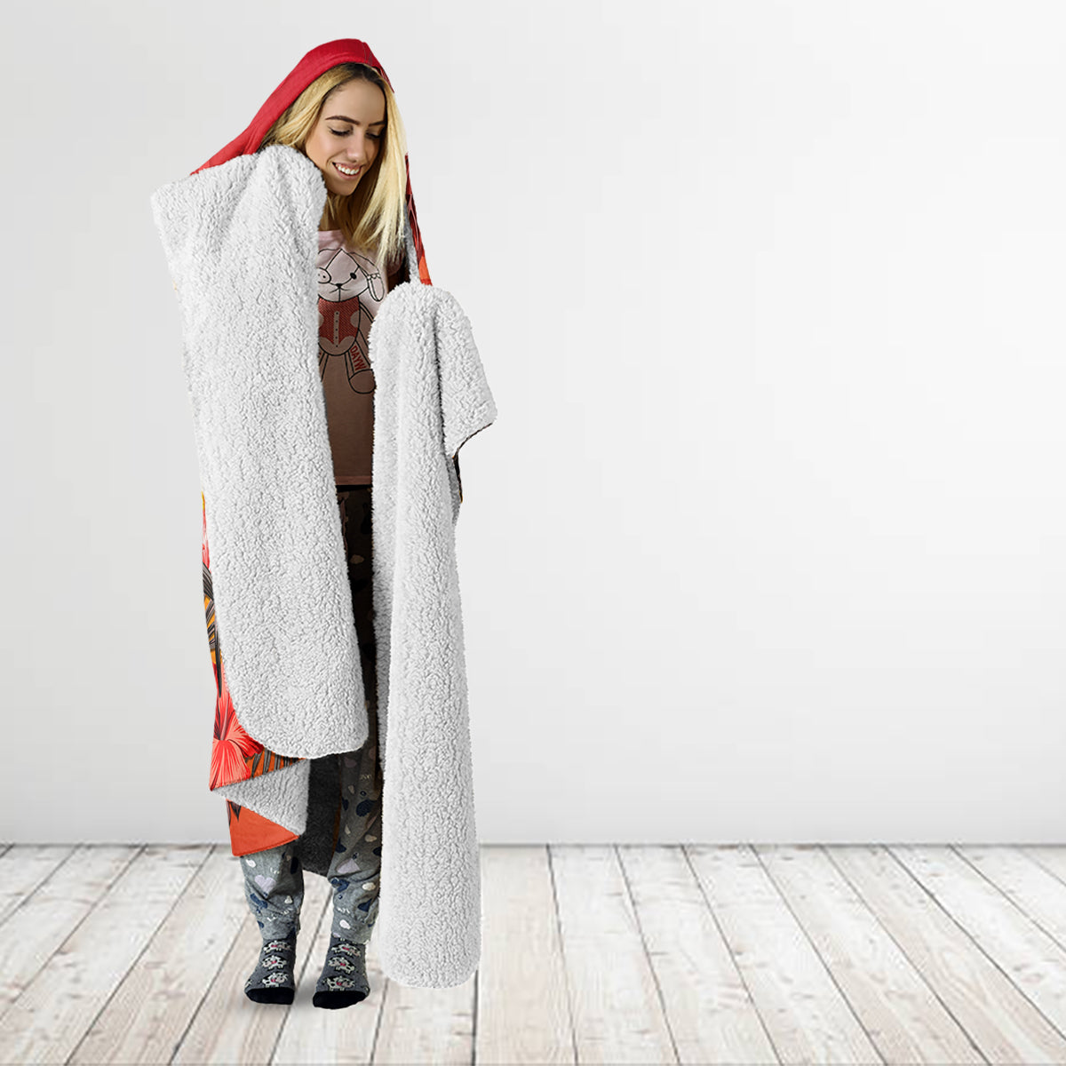 Personalised Wishes in Tahitian Christmas Hooded Blanket French Polynesia Santa Beach LT9 - Polynesian Pride