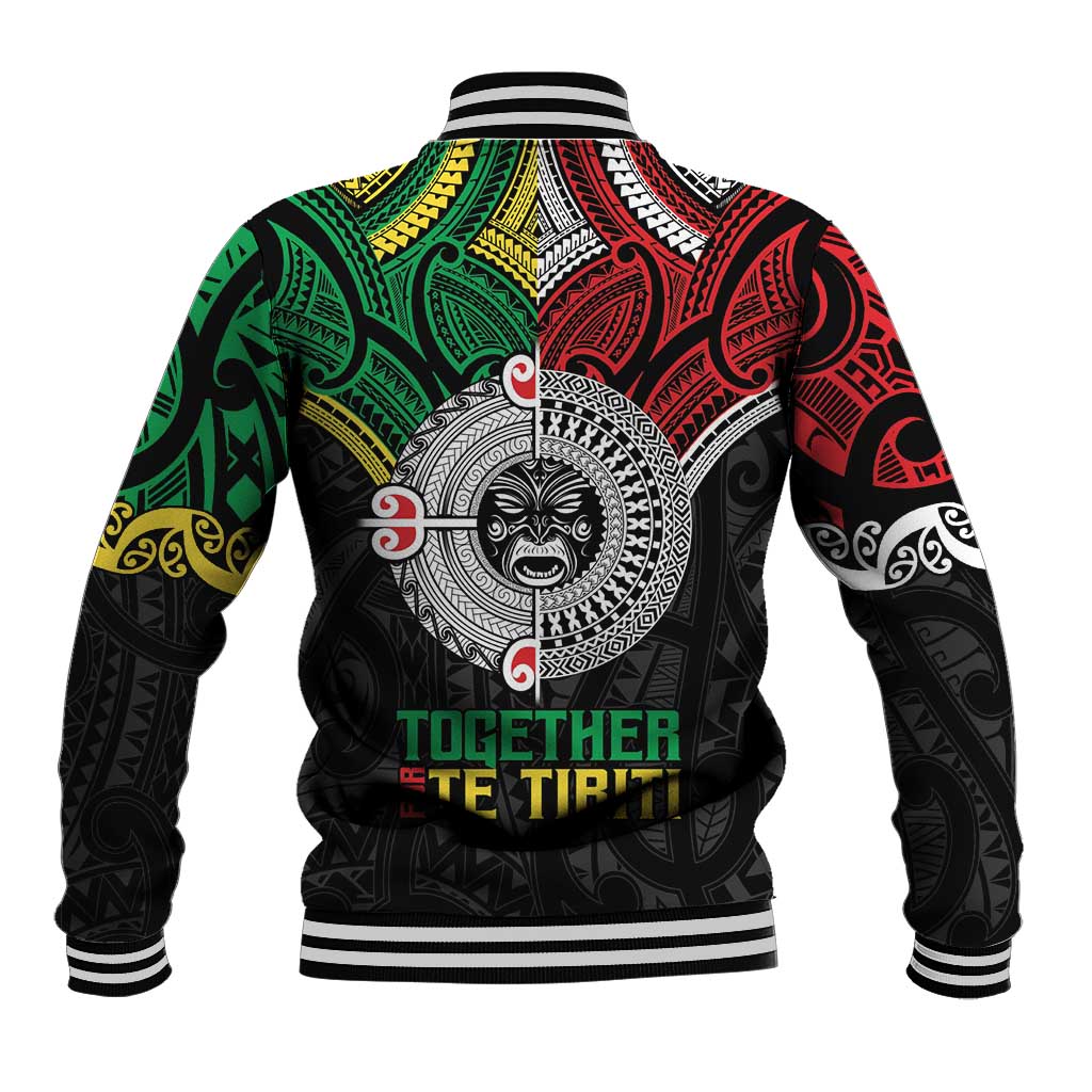 Aotearoa and Cook Islands Mo Te Tiriti Baseball Jacket New Zealand Honour The Treaty Ake!Ake!Ake! LT9 - Polynesian Pride