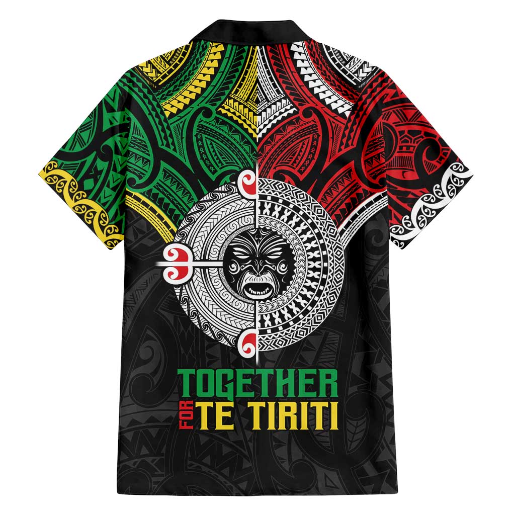 Aotearoa and Cook Islands Mo Te Tiriti Family Matching Long Sleeve Bodycon Dress and Hawaiian Shirt New Zealand Honour The Treaty Ake!Ake!Ake! LT9 - Polynesian Pride