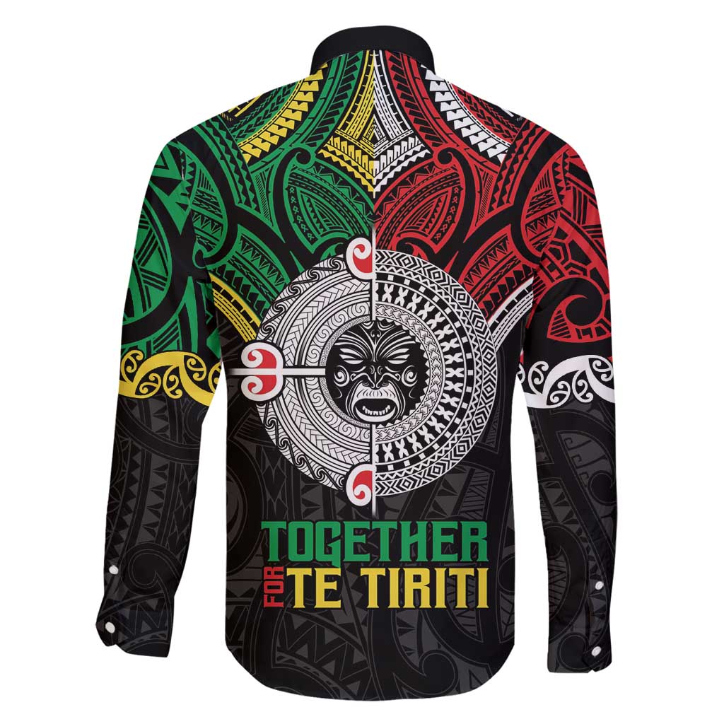 Aotearoa and Cook Islands Mo Te Tiriti Family Matching Off Shoulder Short Dress and Hawaiian Shirt New Zealand Honour The Treaty Ake!Ake!Ake! LT9 - Polynesian Pride