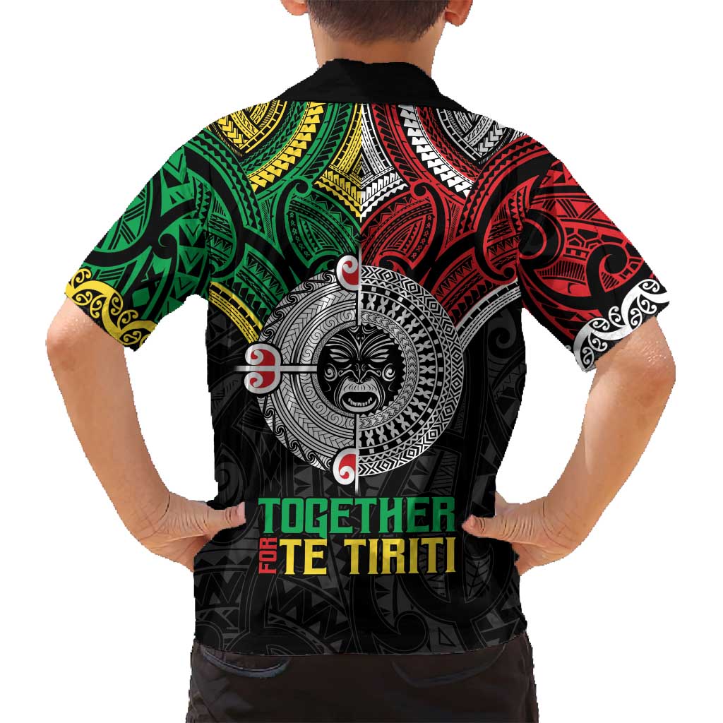 Aotearoa and Cook Islands Mo Te Tiriti Family Matching Summer Maxi Dress and Hawaiian Shirt New Zealand Honour The Treaty Ake!Ake!Ake! LT9 - Polynesian Pride