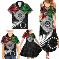 Aotearoa and Cook Islands Mo Te Tiriti Family Matching Summer Maxi Dress and Hawaiian Shirt New Zealand Honour The Treaty Ake!Ake!Ake! LT9 - Polynesian Pride