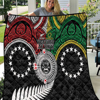 Aotearoa and Cook Islands Mo Te Tiriti Quilt New Zealand Honour The Treaty Ake!Ake!Ake! LT9 Green - Polynesian Pride