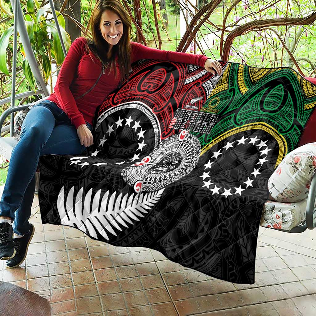Aotearoa and Cook Islands Mo Te Tiriti Quilt New Zealand Honour The Treaty Ake!Ake!Ake! LT9 - Polynesian Pride