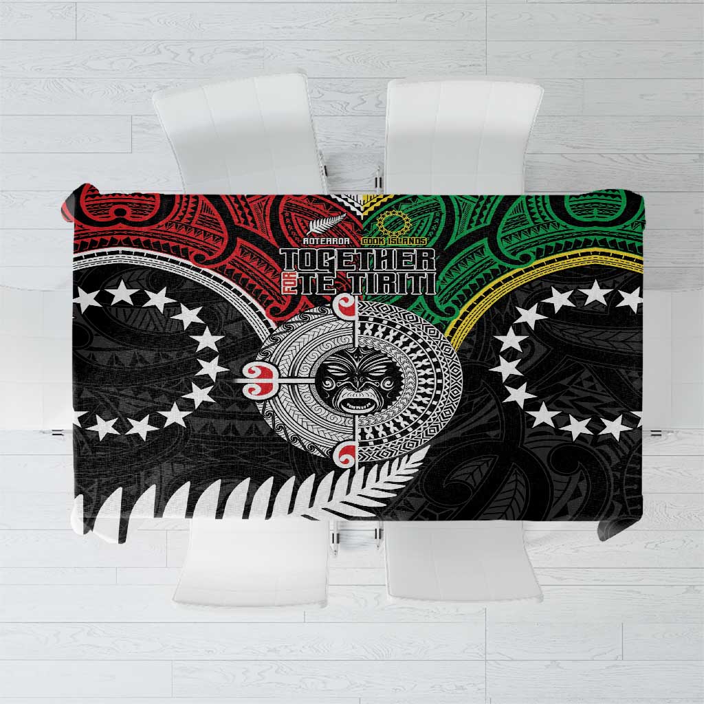 Aotearoa and Cook Islands Mo Te Tiriti Tablecloth New Zealand Honour The Treaty Ake!Ake!Ake! LT9 Green - Polynesian Pride