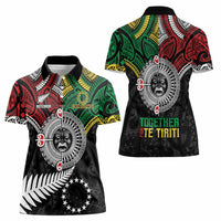 Aotearoa and Cook Islands Mo Te Tiriti Women Polo Shirt New Zealand Honour The Treaty Ake!Ake!Ake!