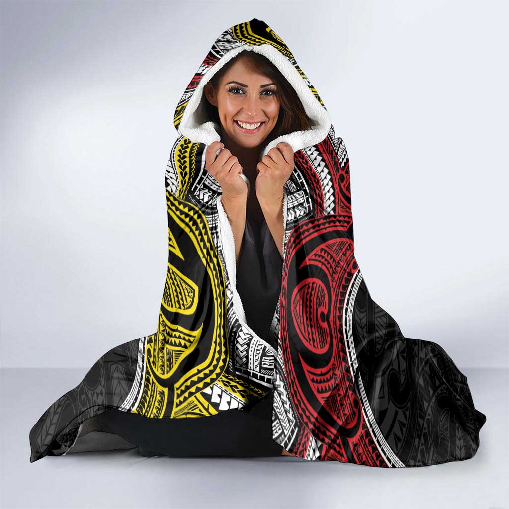 Aotearoa and Niue Mo Te Tiriti Hooded Blanket New Zealand Honour The Treaty Ake!Ake!Ake!