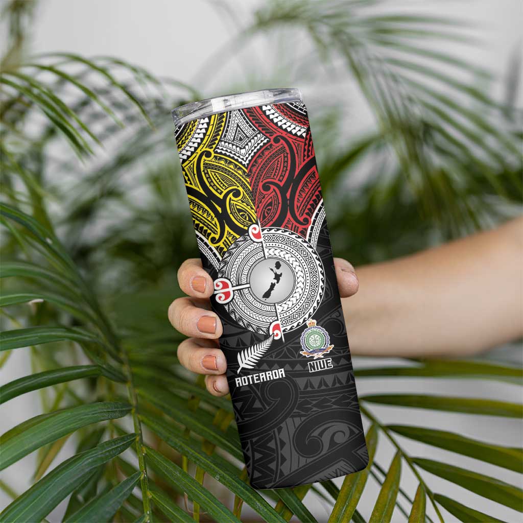 Aotearoa and Niue Mo Te Tiriti Skinny Tumbler New Zealand Honour The Treaty Ake!Ake!Ake! LT9 - Polynesian Pride