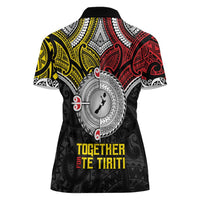 Aotearoa and Niue Mo Te Tiriti Women Polo Shirt New Zealand Honour The Treaty Ake!Ake!Ake! LT9 - Polynesian Pride