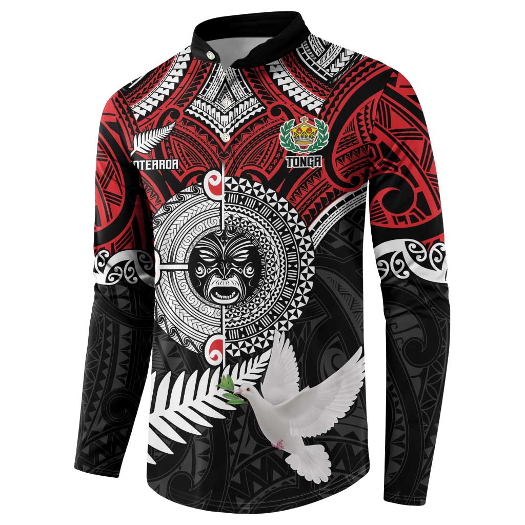 Aotearoa and Tonga Mo Te Tiriti Button Sweatshirt New Zealand Honour The Treaty Ake!Ake!Ake!