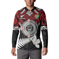 Aotearoa and Tonga Mo Te Tiriti Button Sweatshirt New Zealand Honour The Treaty Ake!Ake!Ake!