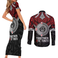 Aotearoa and Tonga Mo Te Tiriti Couples Matching Short Sleeve Bodycon Dress and Long Sleeve Button Shirt New Zealand Honour The Treaty Ake!Ake!Ake!