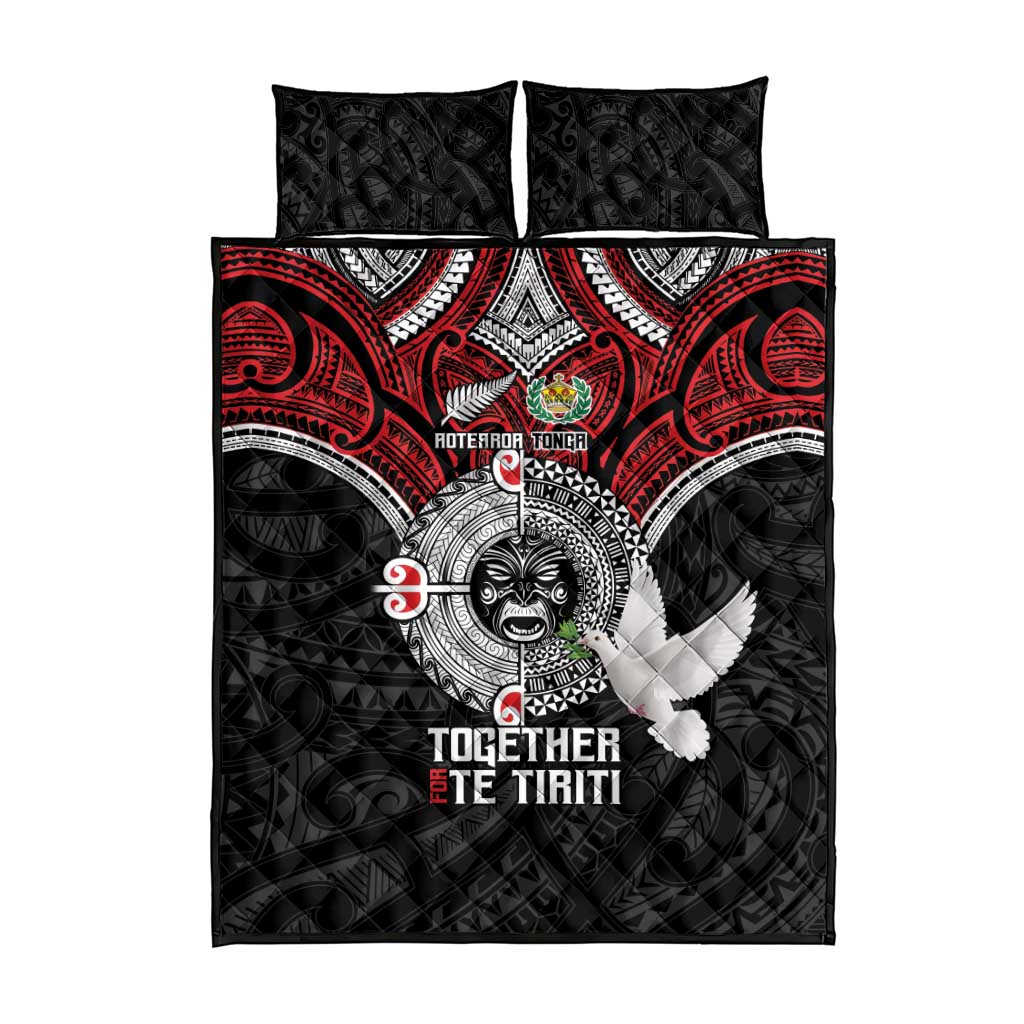 Aotearoa and Tonga Mo Te Tiriti Quilt Bed Set New Zealand Honour The Treaty Ake!Ake!Ake! LT9 - Polynesian Pride