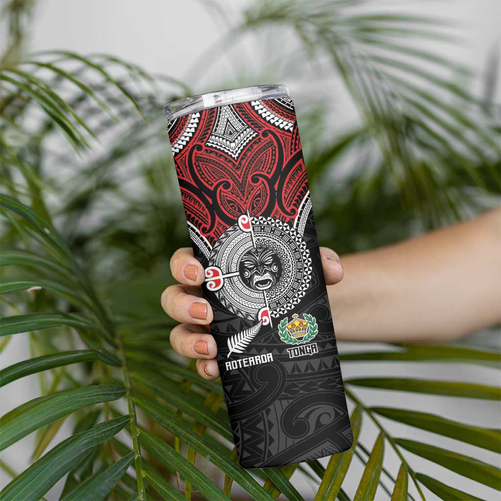 Aotearoa and Tonga Mo Te Tiriti Skinny Tumbler New Zealand Honour The Treaty Ake!Ake!Ake!