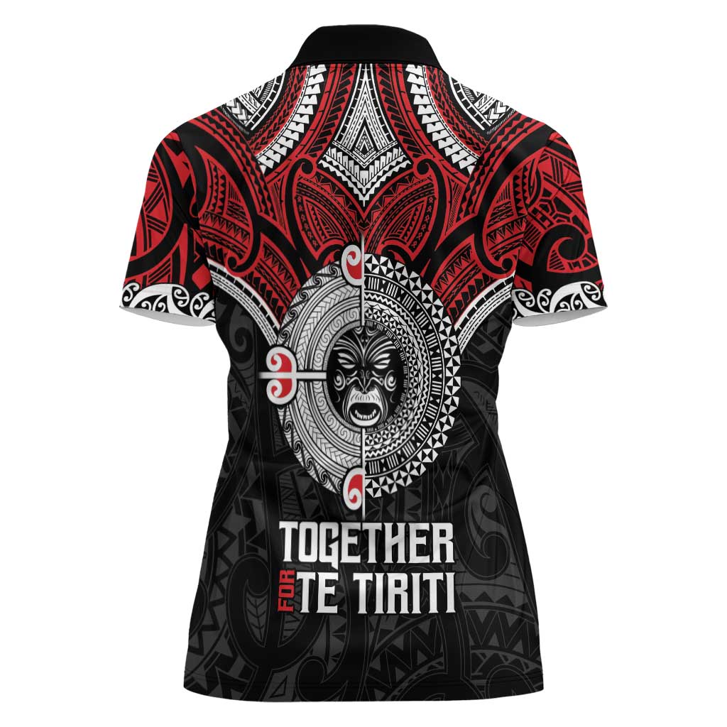 Aotearoa and Tonga Mo Te Tiriti Women Polo Shirt New Zealand Honour The Treaty Ake!Ake!Ake!
