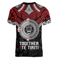 Aotearoa and Tonga Mo Te Tiriti Women V-Neck T-Shirt New Zealand Honour The Treaty Ake!Ake!Ake!