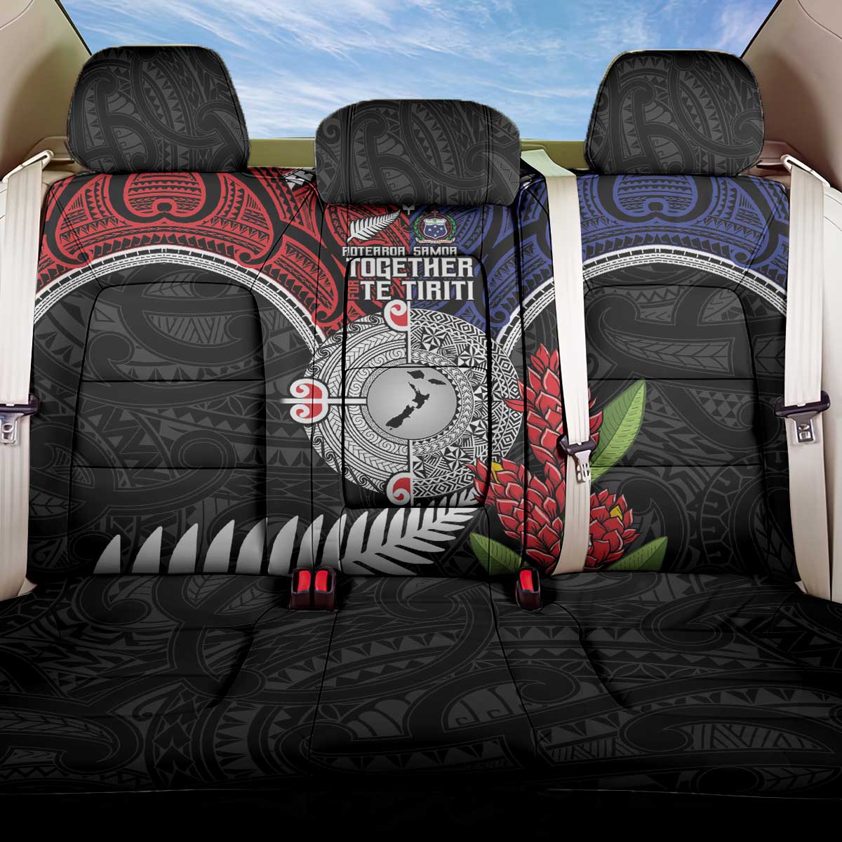 Aotearoa and Samoa Mo Te Tiriti Back Car Seat Cover Tangata Moana Stand with Tangata Whenua