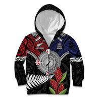 Aotearoa and Samoa Mo Te Tiriti Kid Hoodie Tangata Moana Stand with Tangata Whenua
