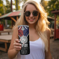 Aotearoa and Samoa Mo Te Tiriti Skinny Tumbler Tangata Moana Stand with Tangata Whenua LT9 - Polynesian Pride