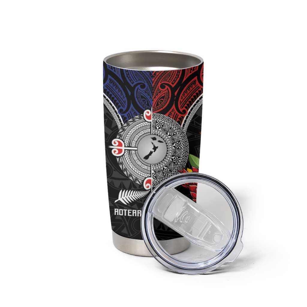 Aotearoa and Samoa Mo Te Tiriti Tumbler Cup Tangata Moana Stand with Tangata Whenua LT9 - Polynesian Pride