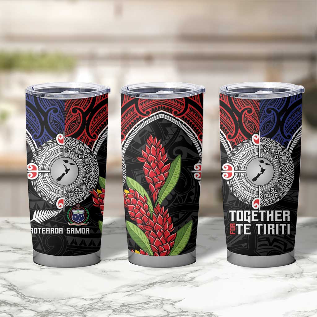 Aotearoa and Samoa Mo Te Tiriti Tumbler Cup Tangata Moana Stand with Tangata Whenua LT9 - Polynesian Pride