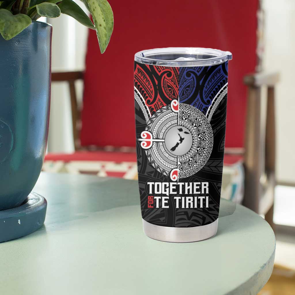 Aotearoa and Samoa Mo Te Tiriti Tumbler Cup Tangata Moana Stand with Tangata Whenua LT9 - Polynesian Pride