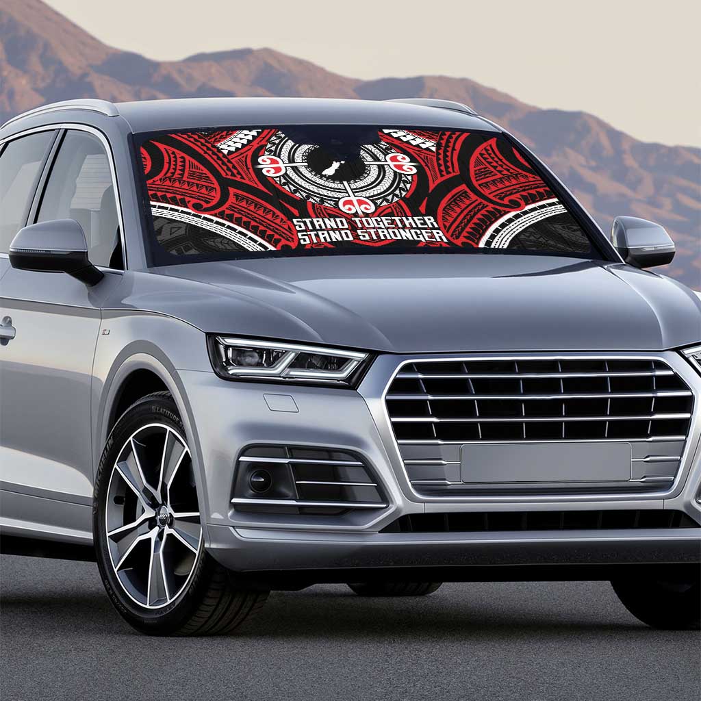 Aotearoa Proud To Be Maori Auto Sun Shade New Zealand Fight Together - Polynesian Pride