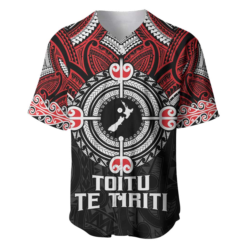 Aotearoa Proud To Be Maori Baseball Jersey New Zealand Fight Together LT9 Red - Polynesian Pride