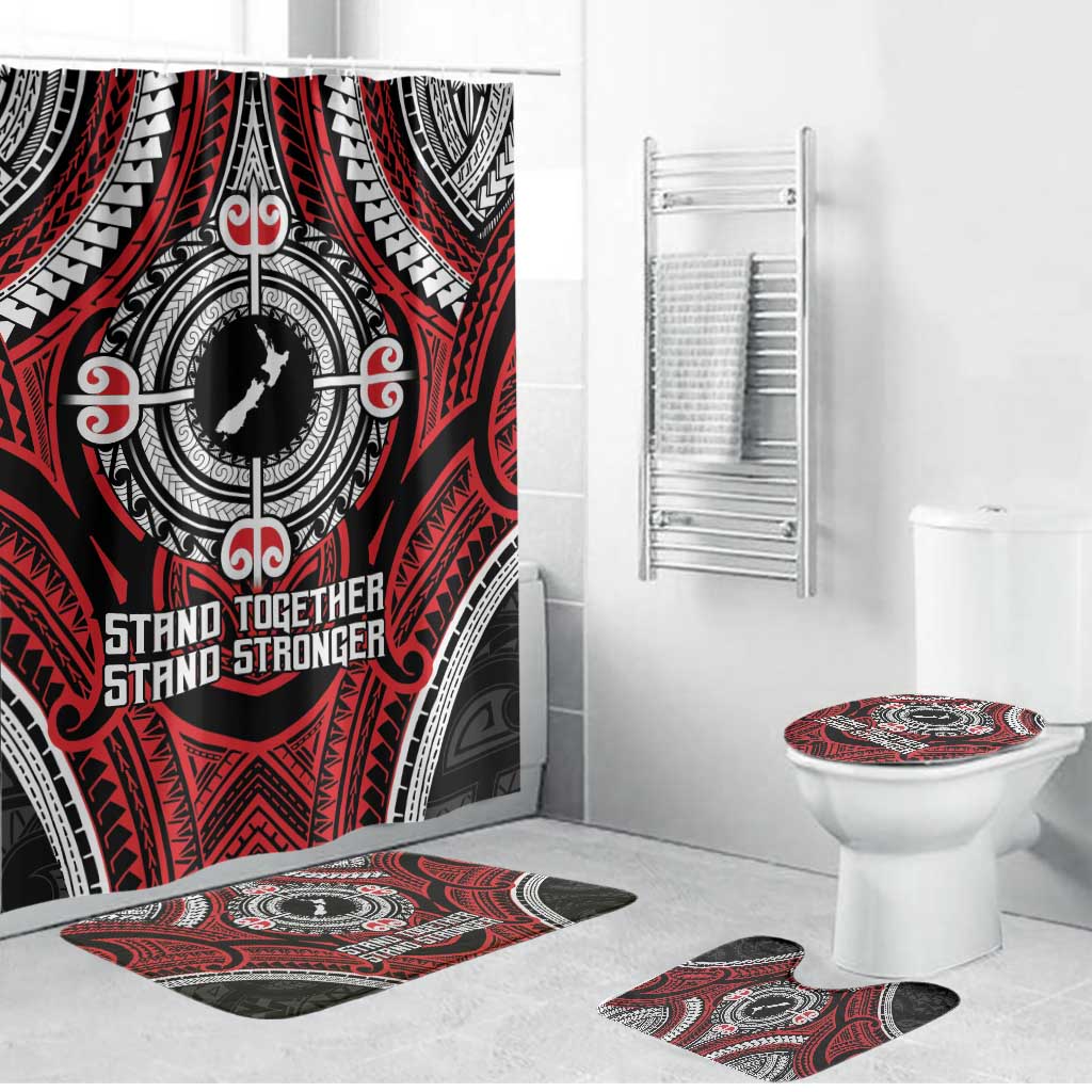 Aotearoa Proud To Be Maori Bathroom Set New Zealand Fight Together - Polynesian Pride
