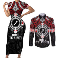 Aotearoa Proud To Be Maori Couples Matching Short Sleeve Bodycon Dress and Long Sleeve Button Shirt New Zealand Fight Together