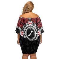 Aotearoa Proud To Be Maori Family Matching Off Shoulder Short Dress and Hawaiian Shirt New Zealand Fight Together LT9 - Polynesian Pride