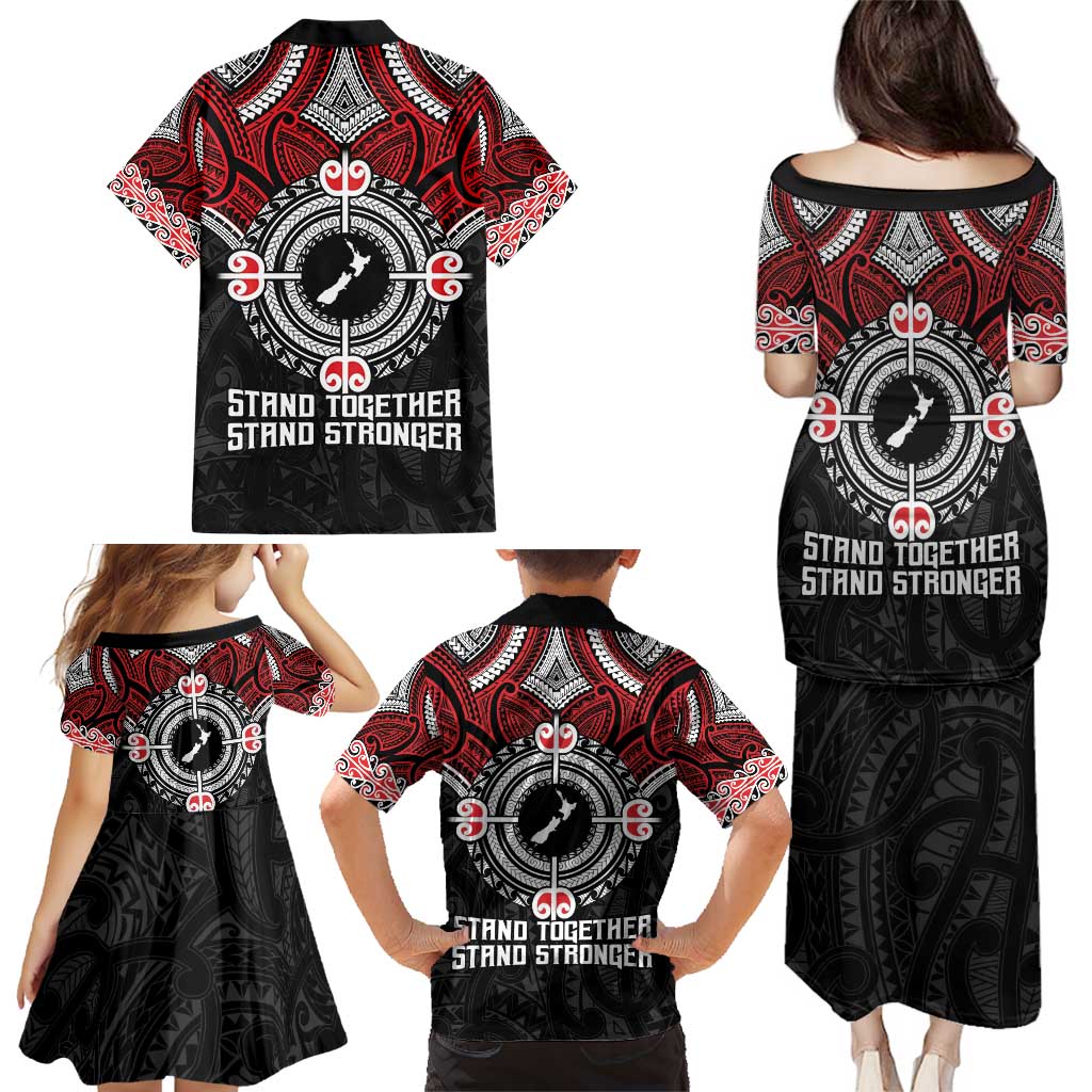 Aotearoa Proud To Be Maori Family Matching Puletasi and Hawaiian Shirt New Zealand Fight Together LT9 - Polynesian Pride