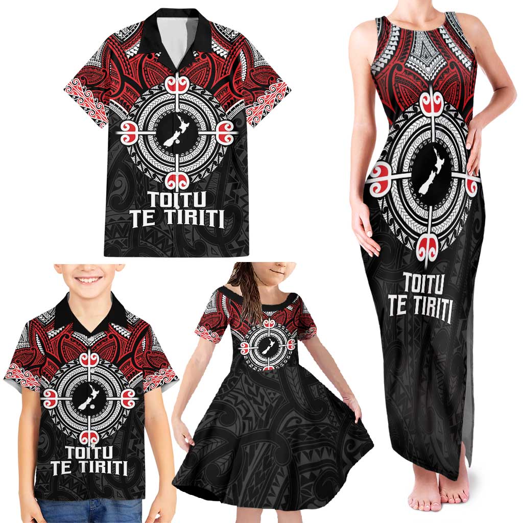 Aotearoa Proud To Be Maori Family Matching Tank Maxi Dress and Hawaiian Shirt New Zealand Fight Together LT9 - Polynesian Pride