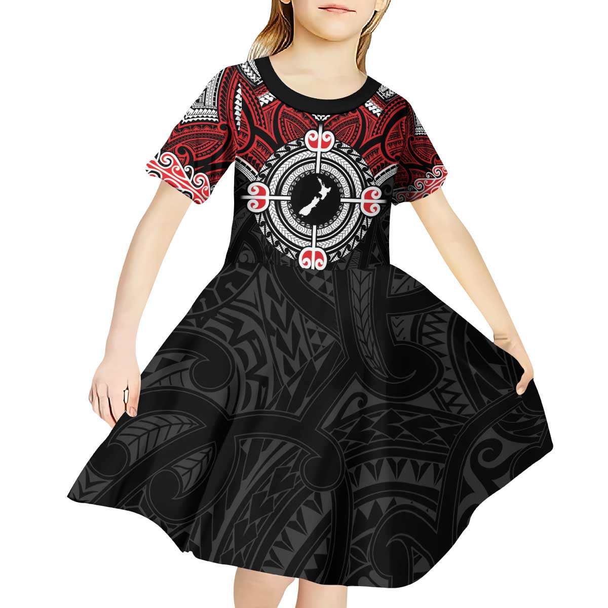 Aotearoa Proud To Be Maori Kid Short Sleeve Dress New Zealand Fight Together