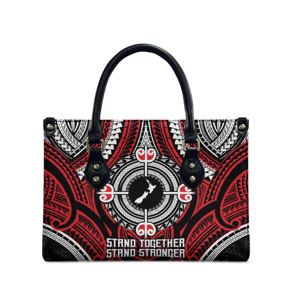 Aotearoa Proud To Be Maori Leather Bag New Zealand Fight Together - Polynesian Pride