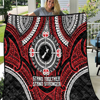 Aotearoa Proud To Be Maori Quilt New Zealand Fight Together LT9 Red - Polynesian Pride