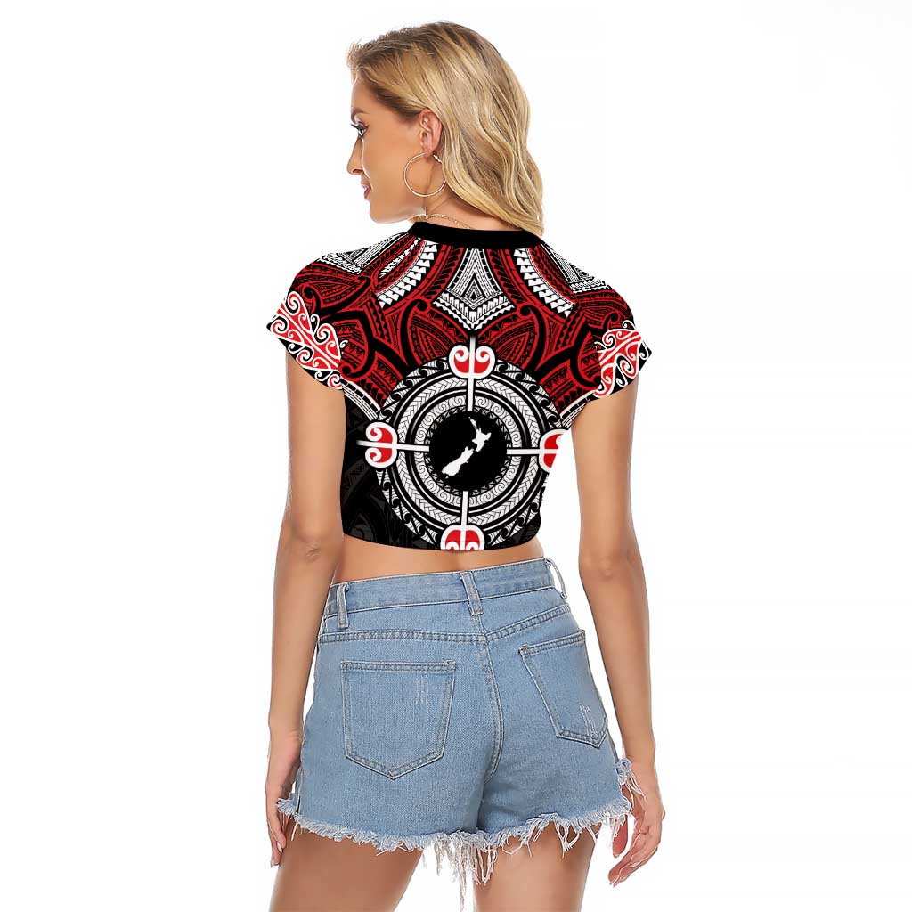 Aotearoa Proud To Be Maori Raglan Cropped T Shirt New Zealand Fight Together LT9 - Polynesian Pride