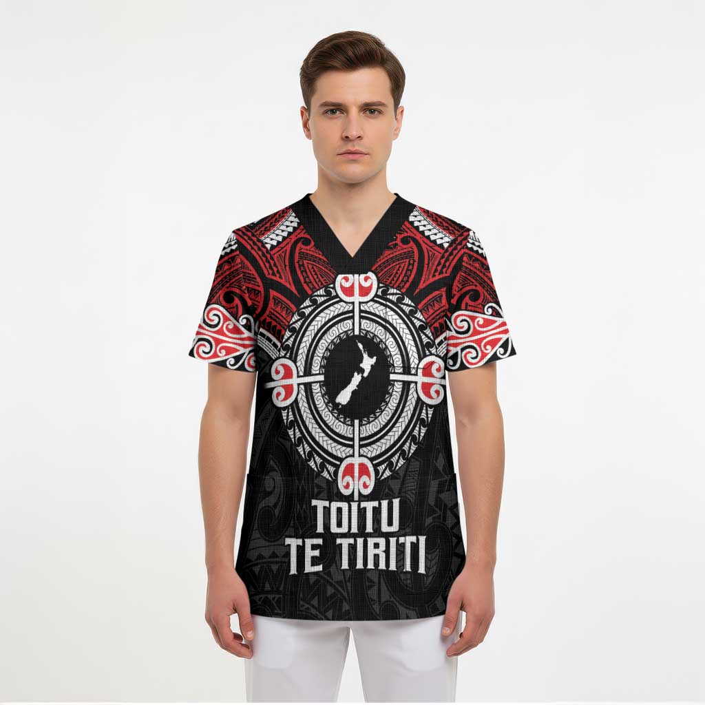Aotearoa Proud To Be Maori Scrub Top New Zealand Fight Together - Polynesian Pride
