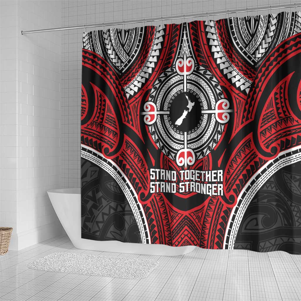 Aotearoa Proud To Be Maori Shower Curtain New Zealand Fight Together LT9 - Polynesian Pride