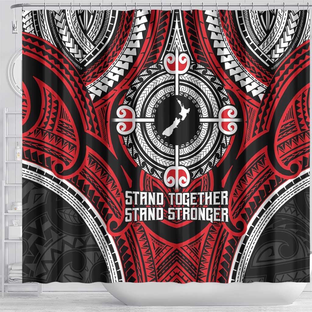 Aotearoa Proud To Be Maori Shower Curtain New Zealand Fight Together LT9 - Polynesian Pride