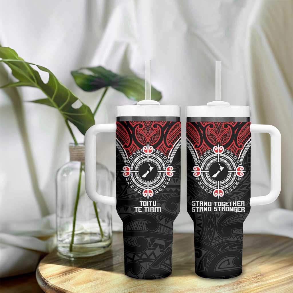 Aotearoa Proud To Be Maori Tumbler With Handle New Zealand Fight Together LT9 - Polynesian Pride