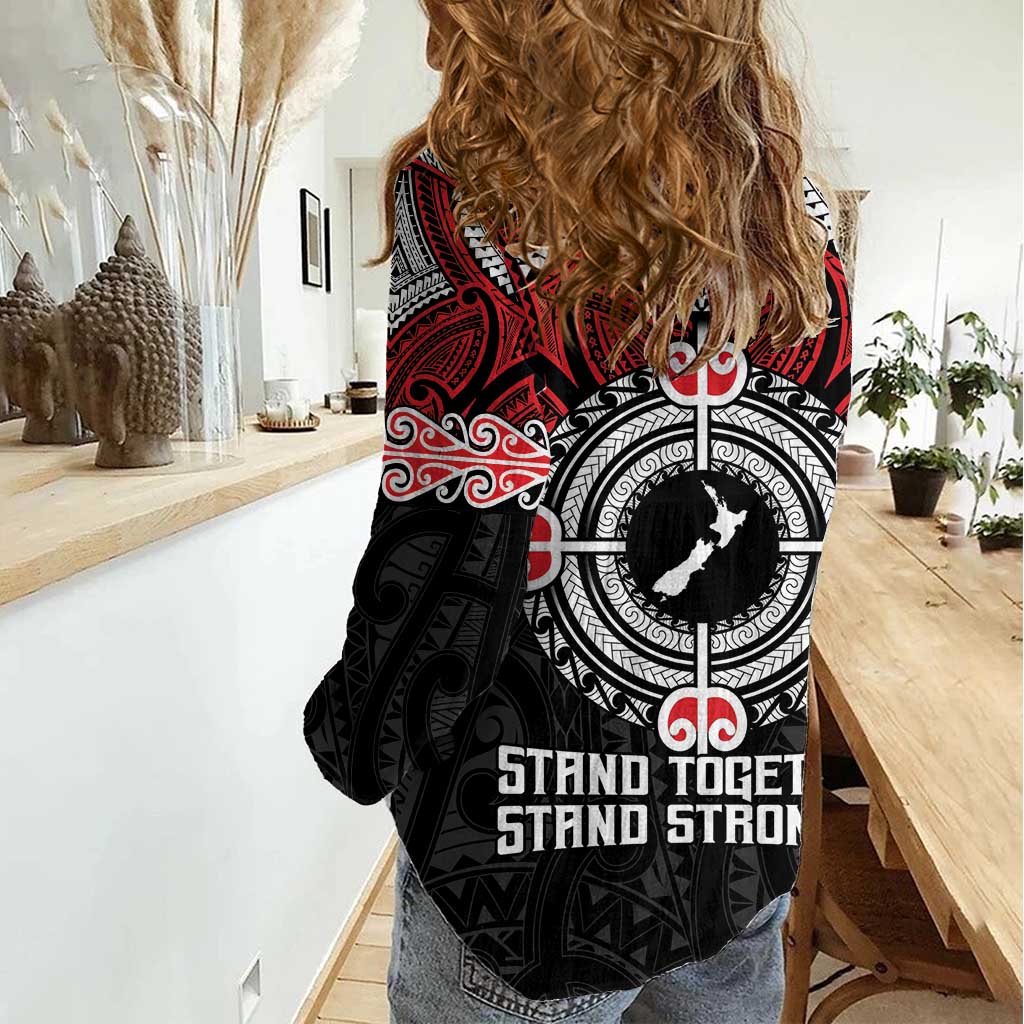 Aotearoa Proud To Be Maori Women Casual Shirt New Zealand Fight Together LT9 - Polynesian Pride