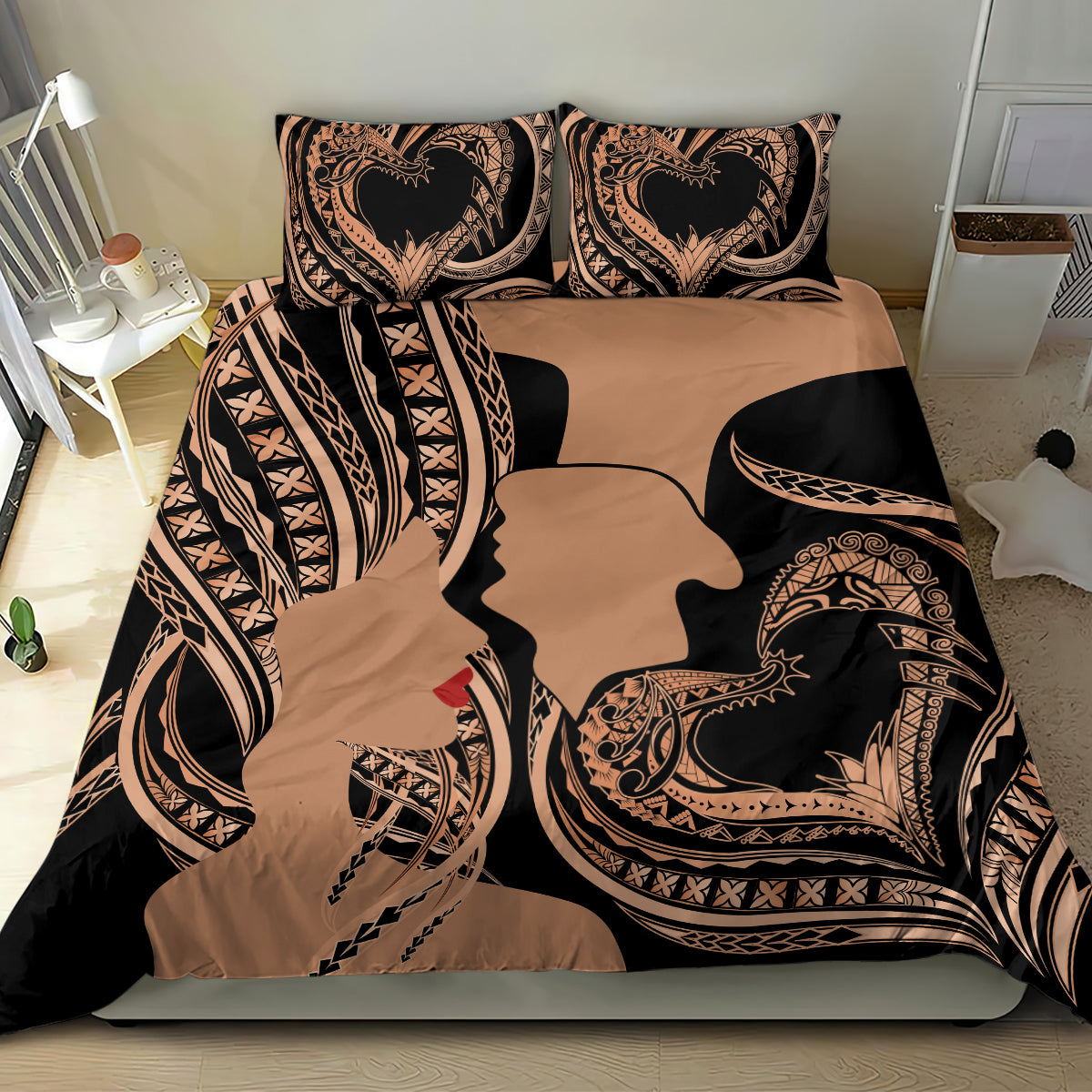Personalised Valentines Day Romantic Lovers Bedding Set LT9 - Polynesian Pride