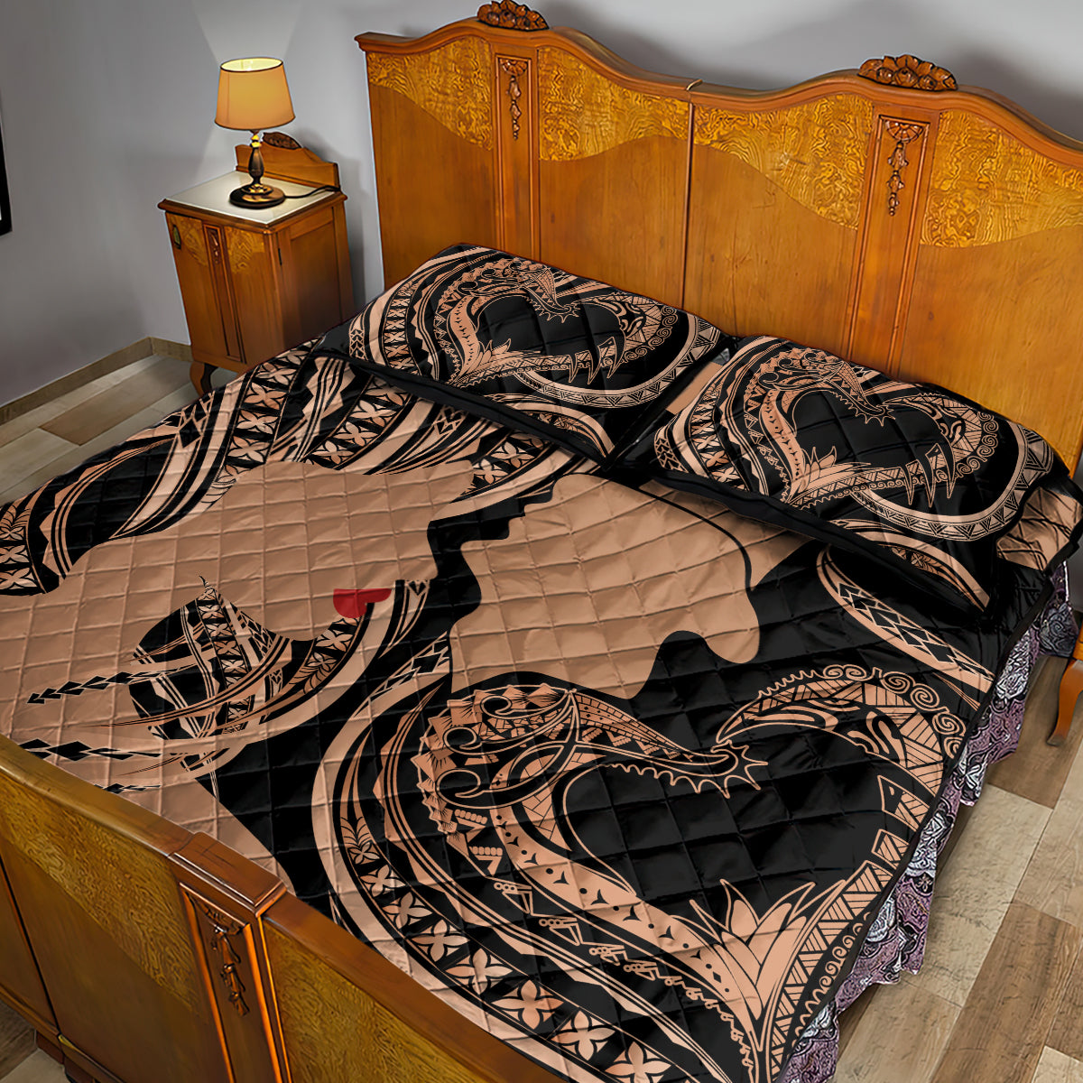 Personalised Valentines Day Romantic Lovers Quilt Bed Set LT9 - Polynesian Pride